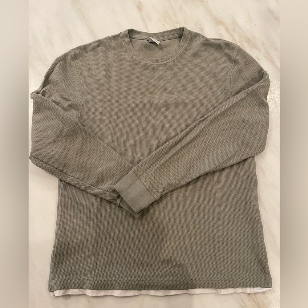 Zara Man waffle knit long sleeve shirt Sz:L